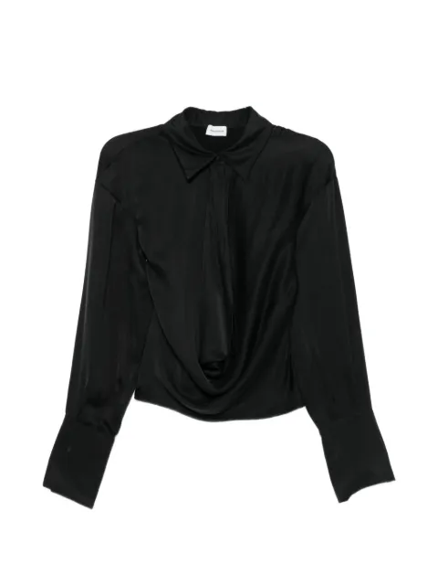 THE ANDAMANE draped long-sleeve blouse