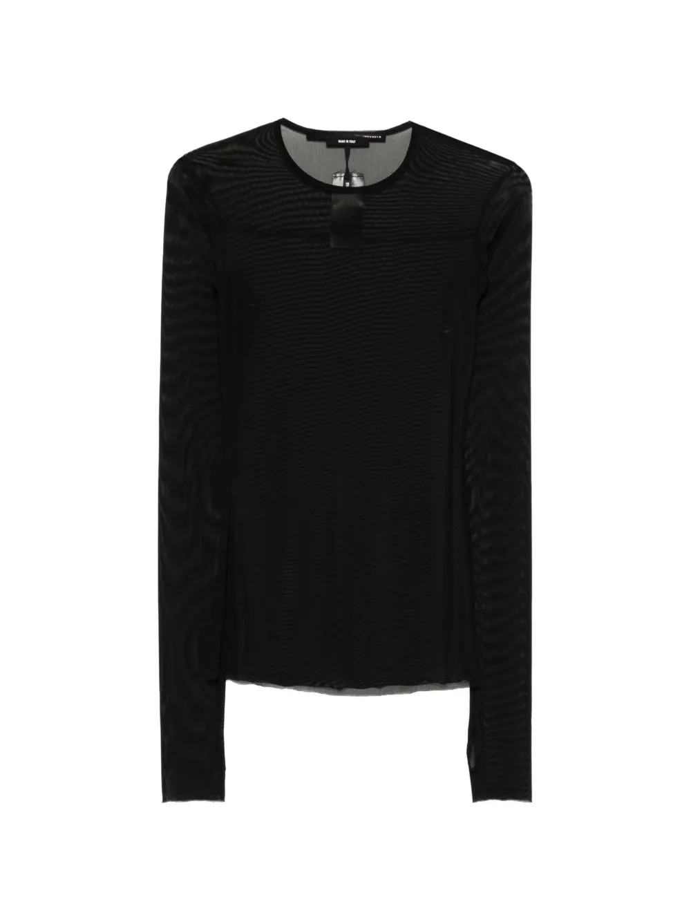 Isabel Benenato semi-sheer top - Nero