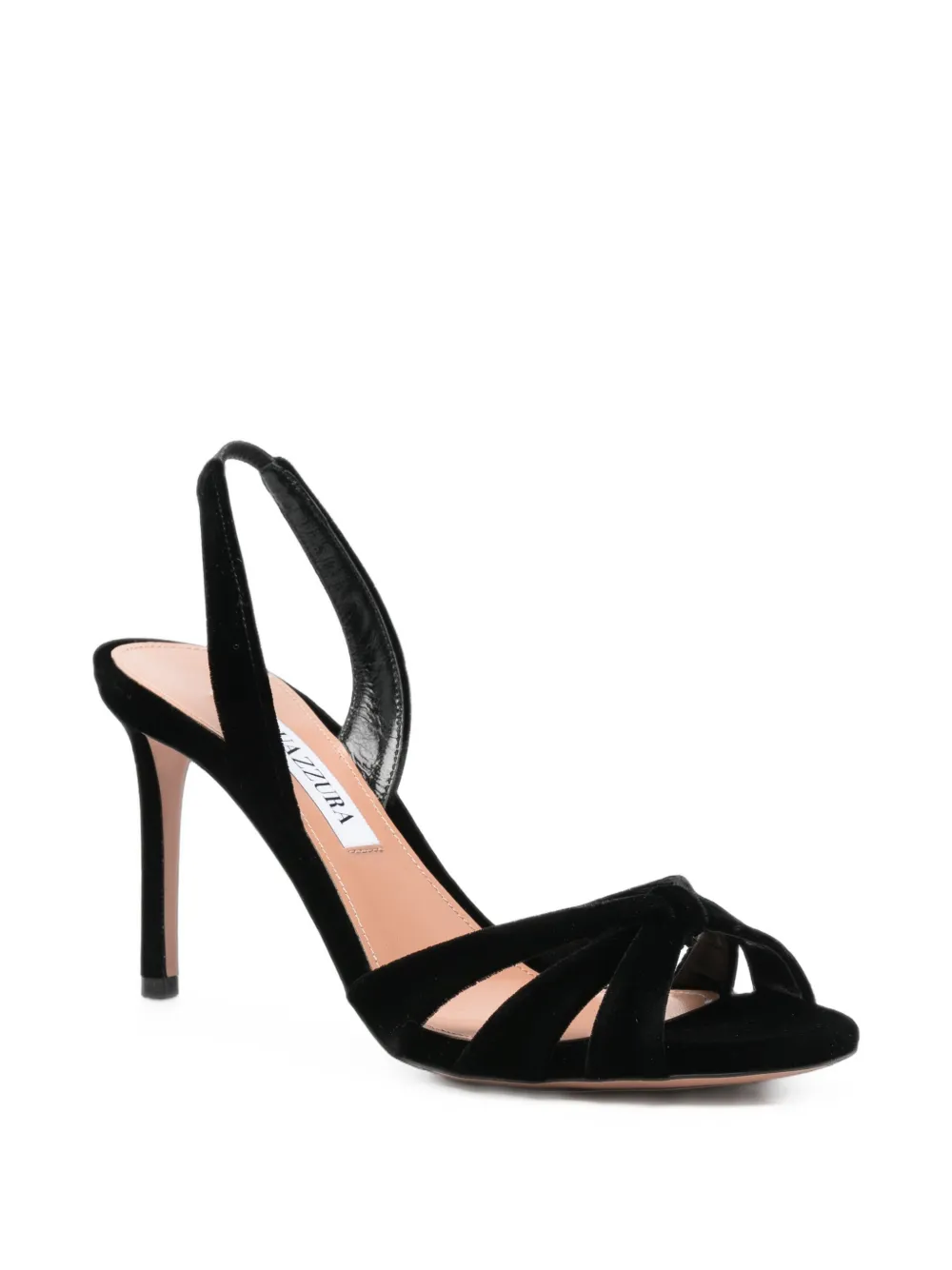 Aquazzura velvet slingback sandals Zwart