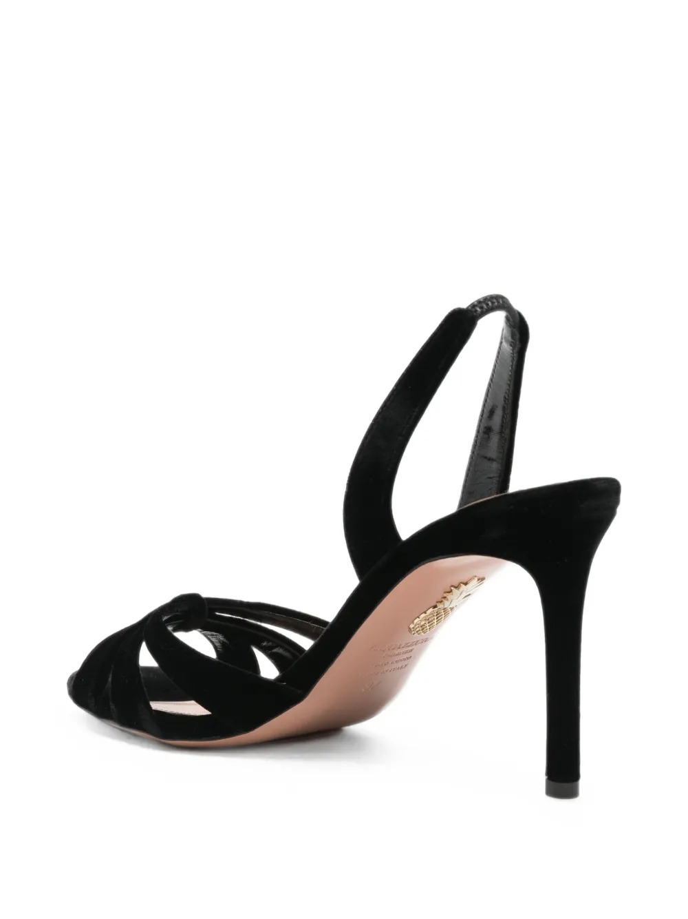 Aquazzura velvet slingback sandals Zwart