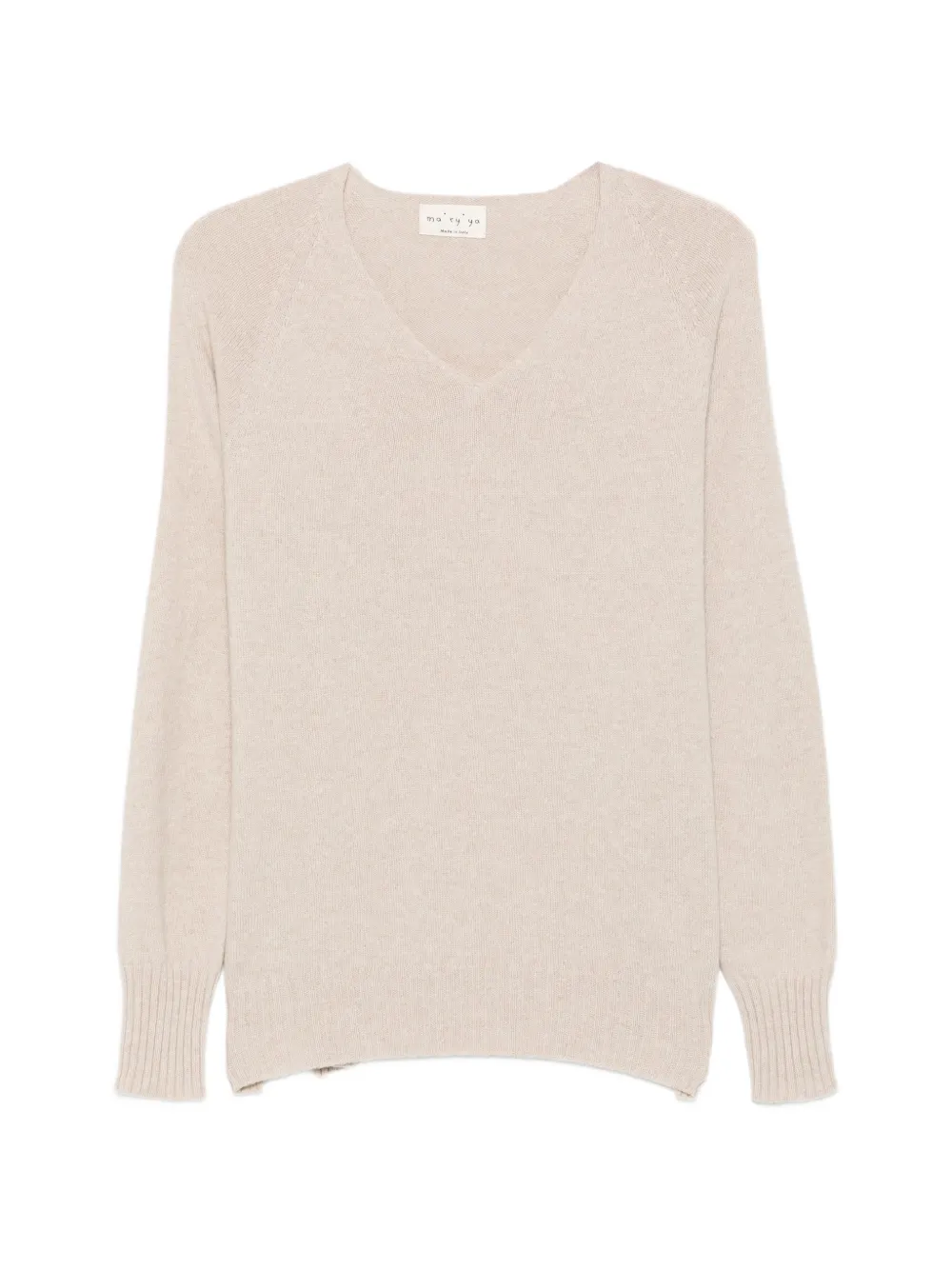 Ma'ry'ya V-neck Raglan-sleeve Sweater In Neutrals