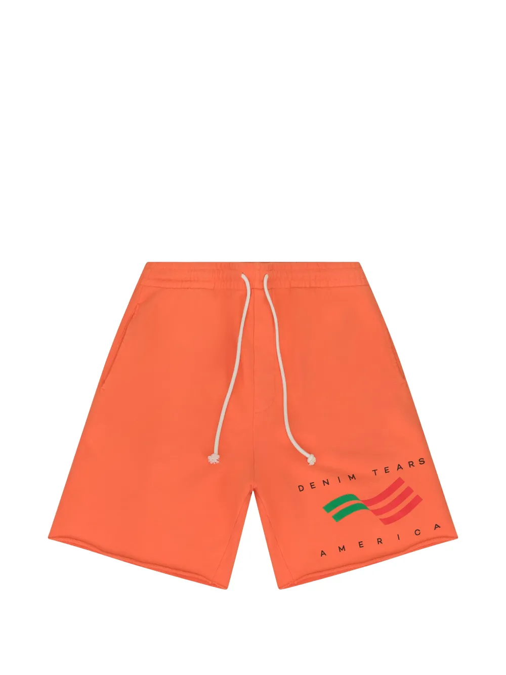 Denim Tears Ellis Tears Fleece Shorts In Orange