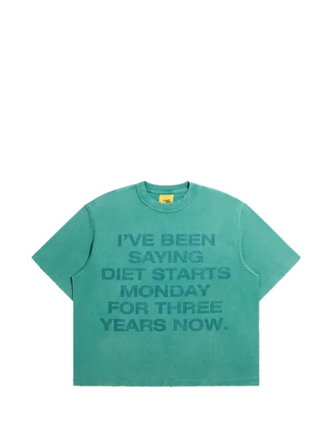 Diet Starts Monday slogan-print cotton t-shirt