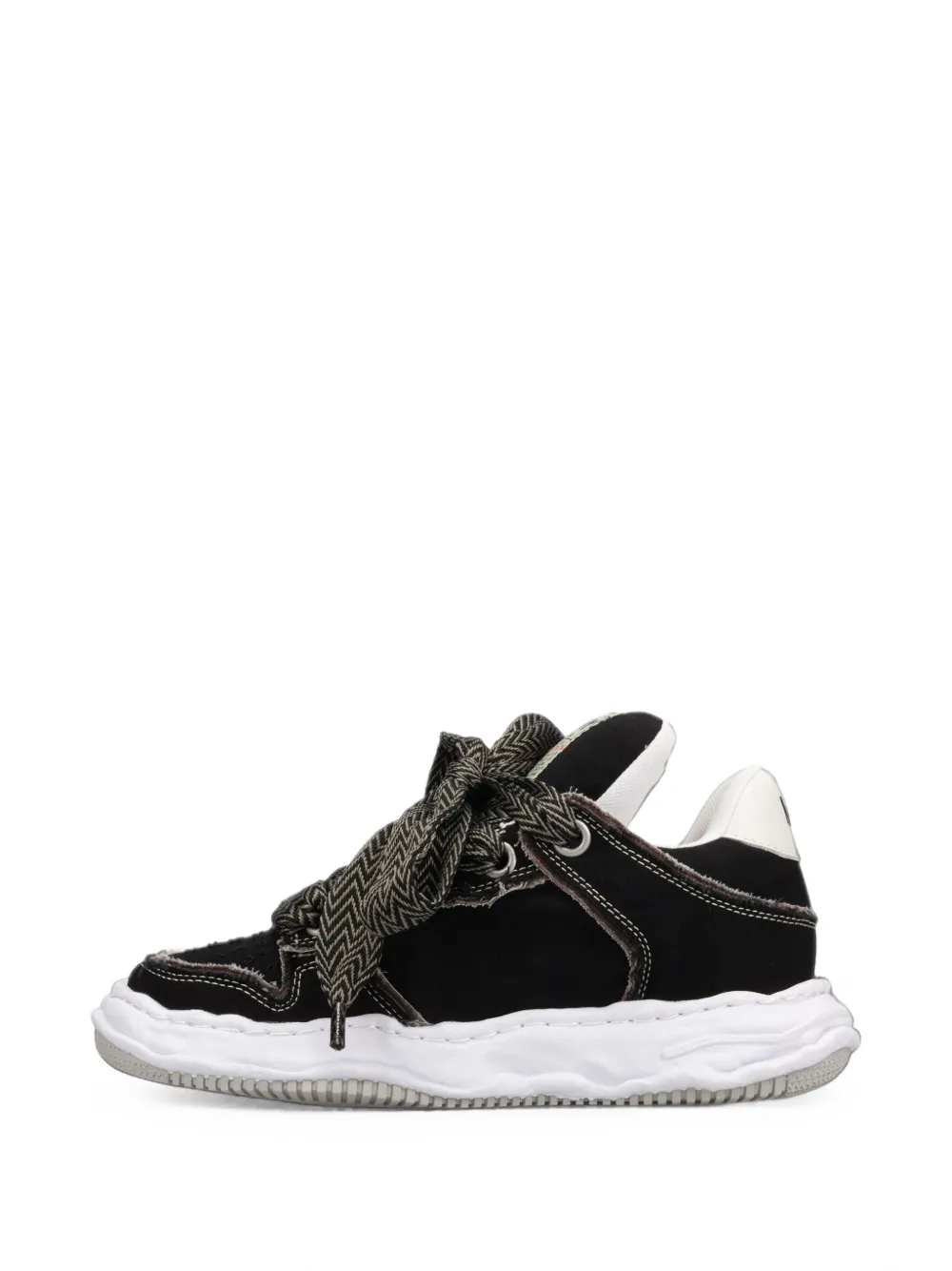 Maison MIHARA YASUHIRO Wayne Puffer OG sole patterned lace canvas low-top sneakers Zwart