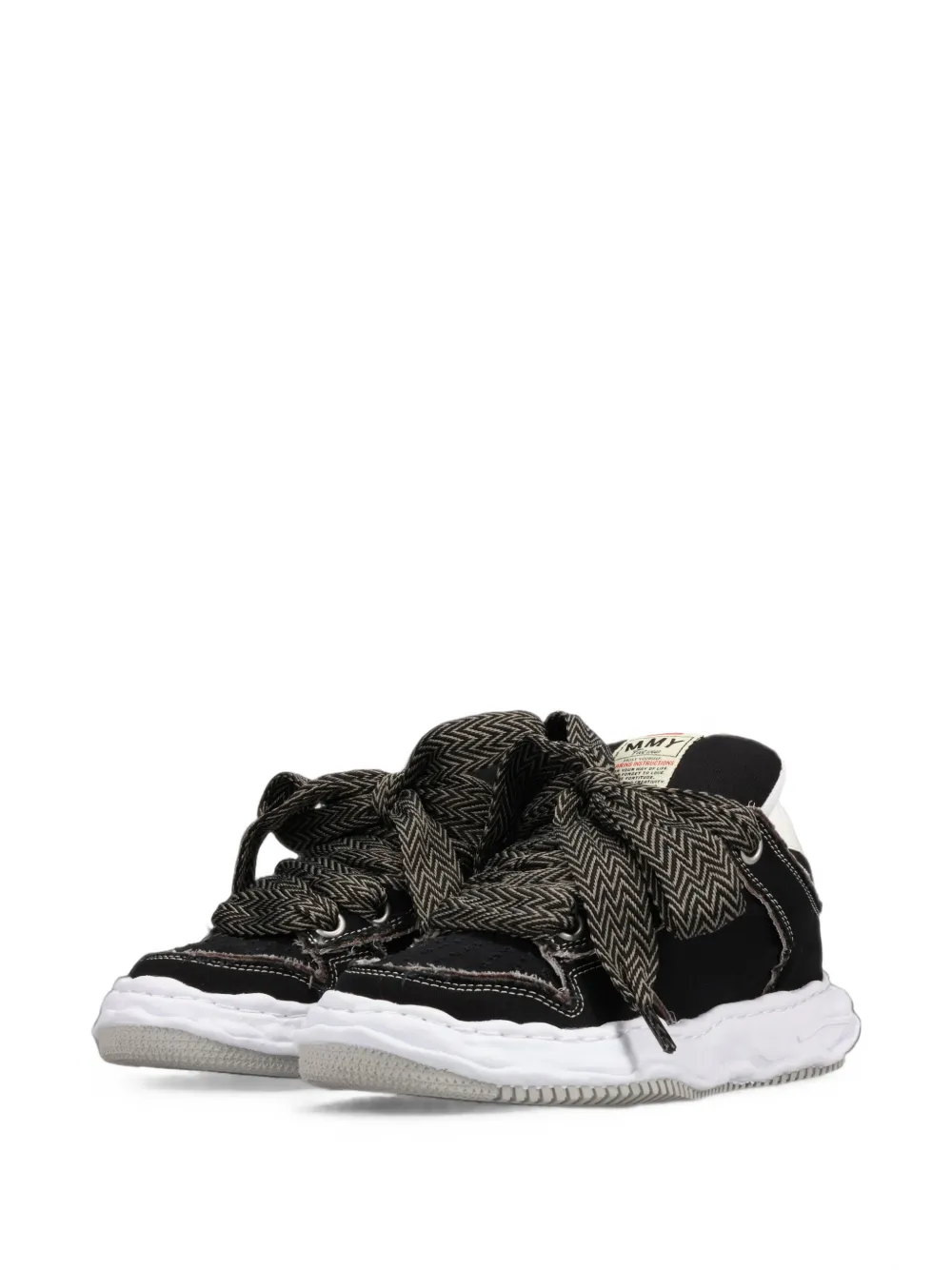 Maison MIHARA YASUHIRO Wayne Puffer OG sole patterned lace canvas low-top sneakers Zwart