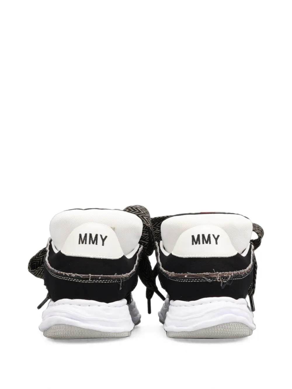 Maison MIHARA YASUHIRO Wayne Puffer OG sole patterned lace canvas low-top sneakers Zwart
