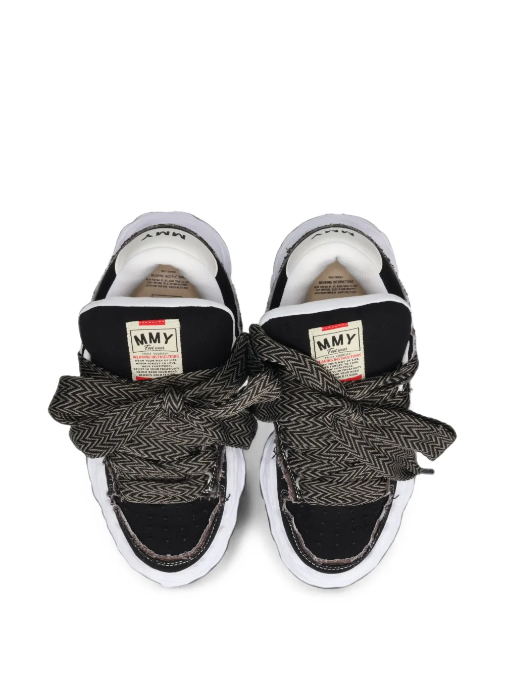Maison MIHARA YASUHIRO Wayne Puffer OG sole patterned lace canvas low-top sneakers Zwart