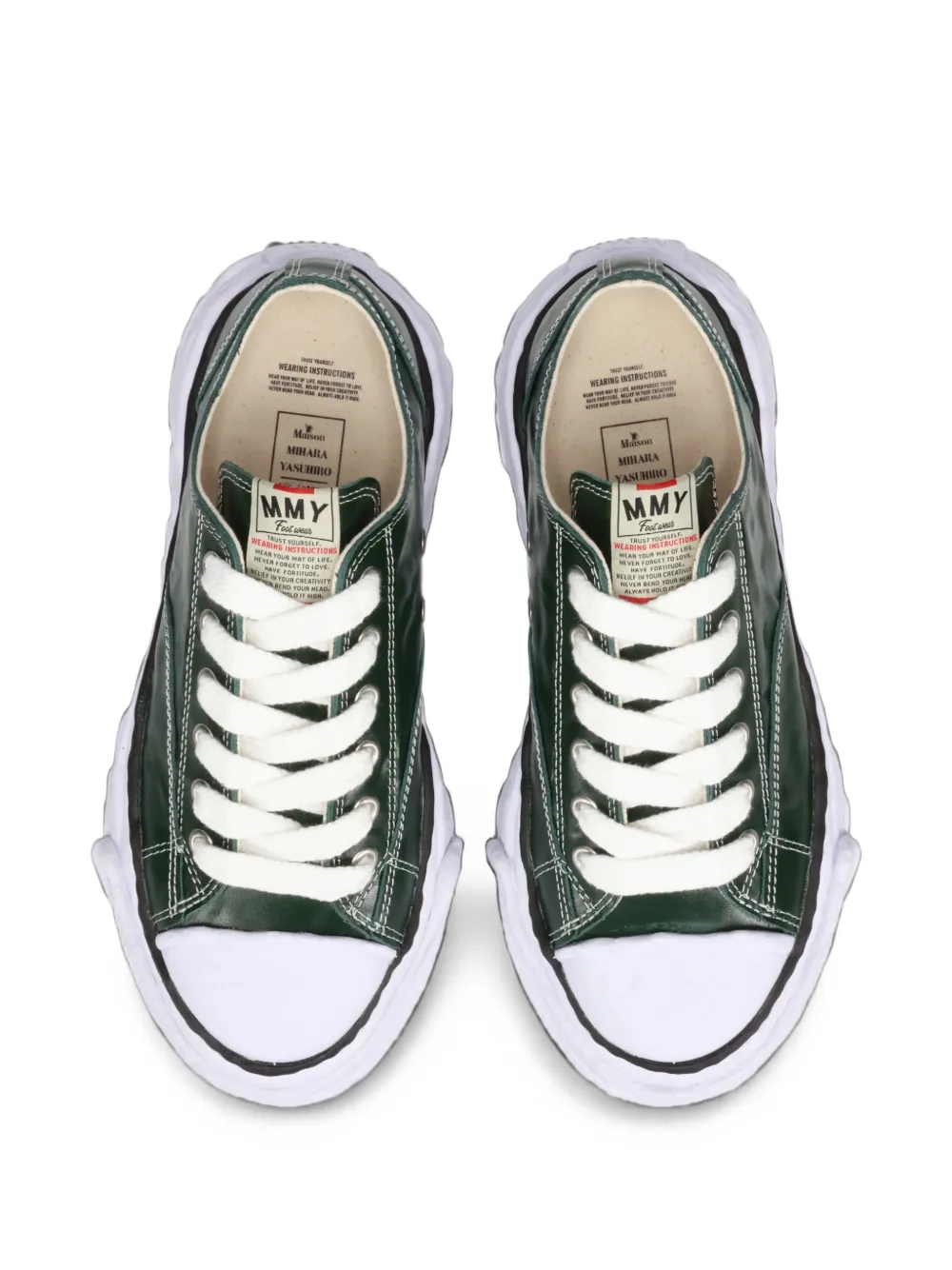 Maison MIHARA YASUHIRO Peterson23 OG sole wrinkled leather low-top sneakers Groen