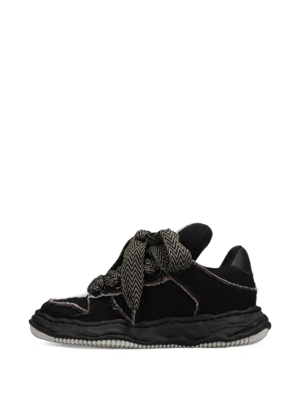 Maison MIHARA YASUHIRO Wayne Puffer OG sole patterned lace canvas low-top sneakers Zwart