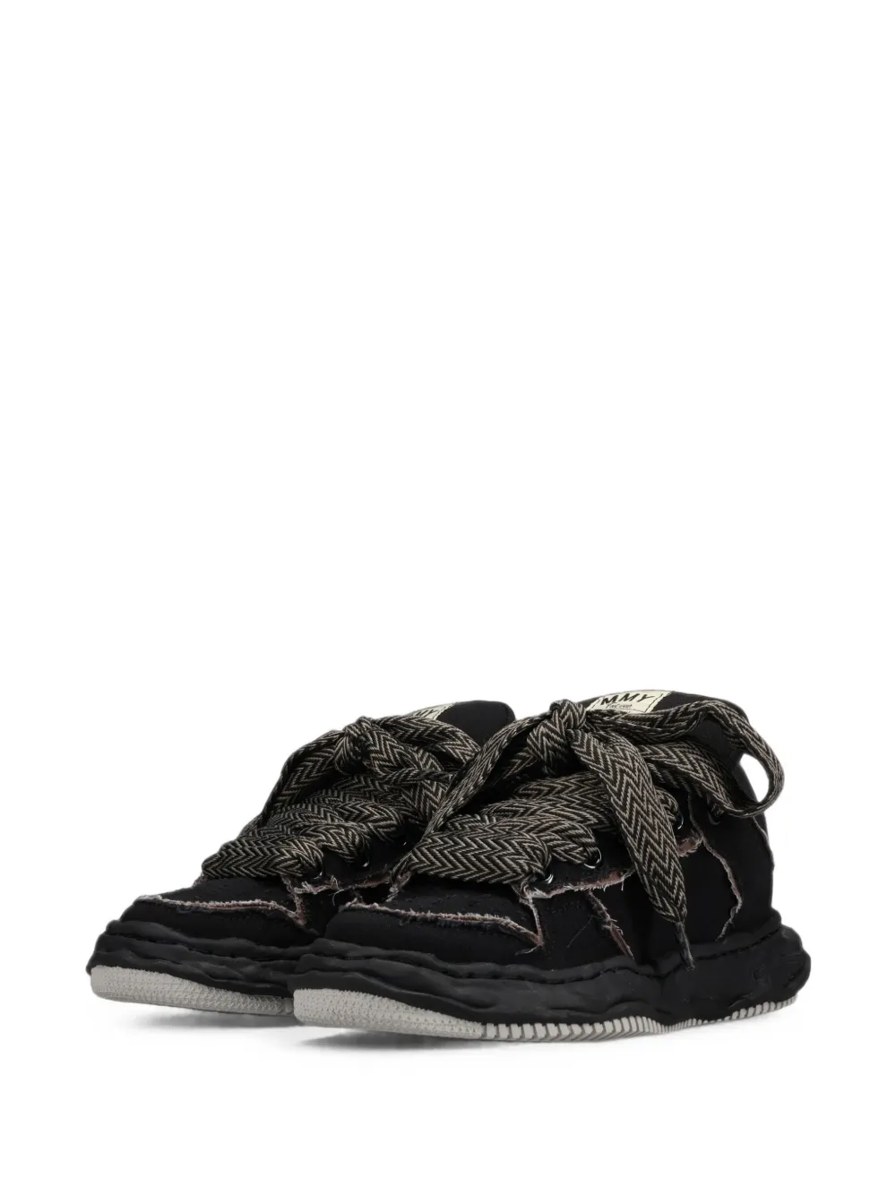 Maison MIHARA YASUHIRO Wayne Puffer OG sole patterned lace canvas low-top sneakers Zwart