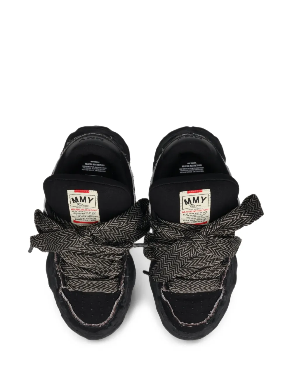 Maison MIHARA YASUHIRO Wayne Puffer OG sole patterned lace canvas low-top sneakers Zwart