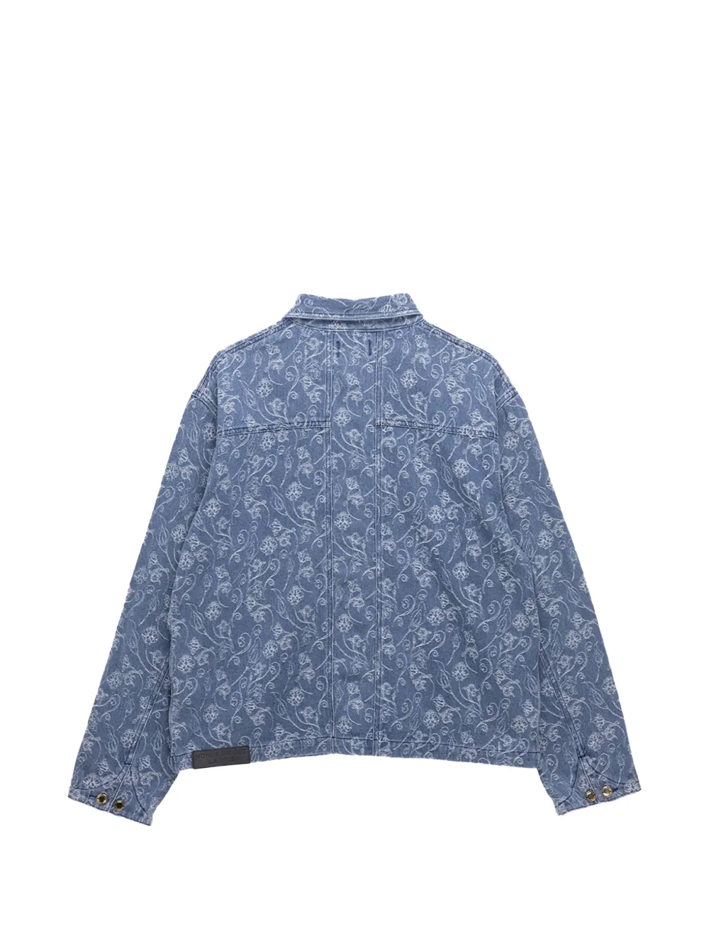 Honor The Gift Shirtjack met bloemjacquard Blauw