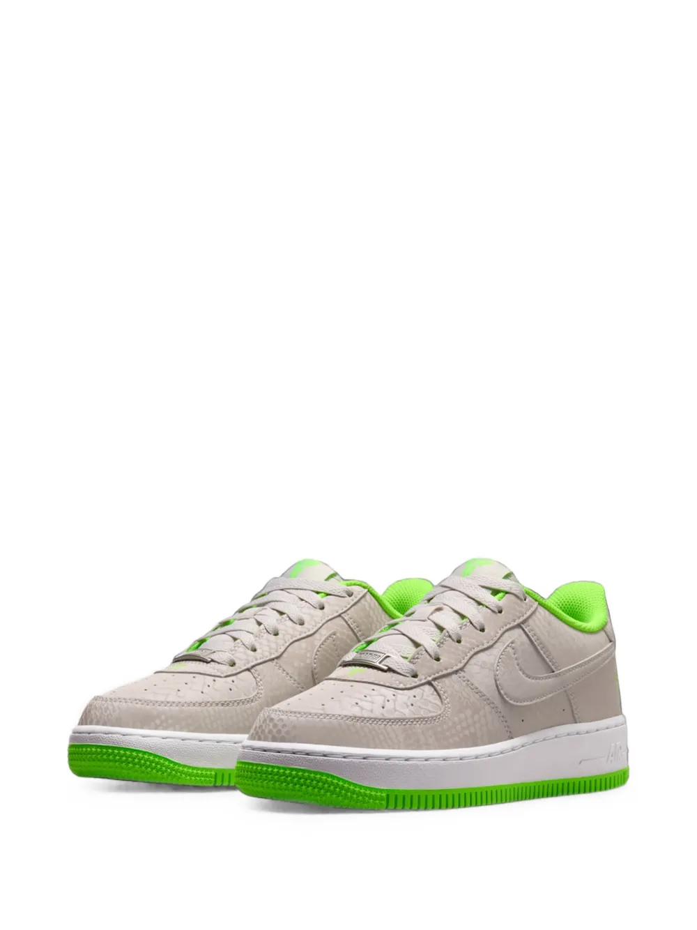 Nike Kids Air Force 1 snakeskin-effect sneakers - Grigio