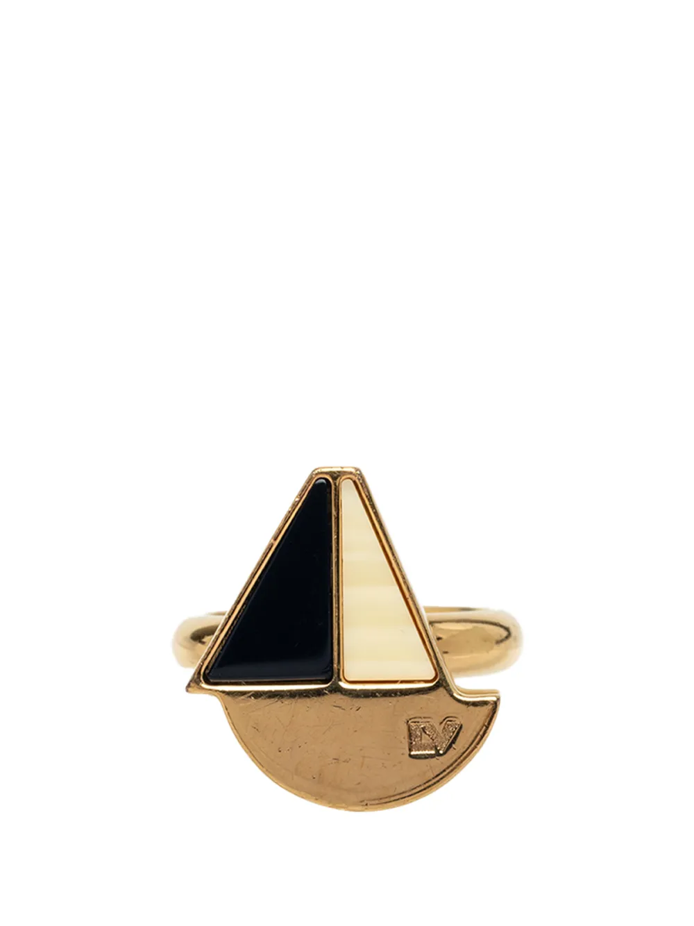 Louis Vuitton Pre-Owned 2012 Gold Plated and Resin Love Boat Cocktail Ring costume ring - Oro