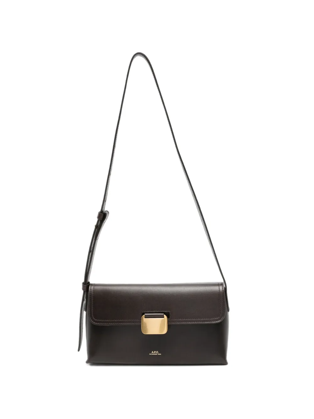 A.P.C. small Simone leather shoulder bag - Marrone