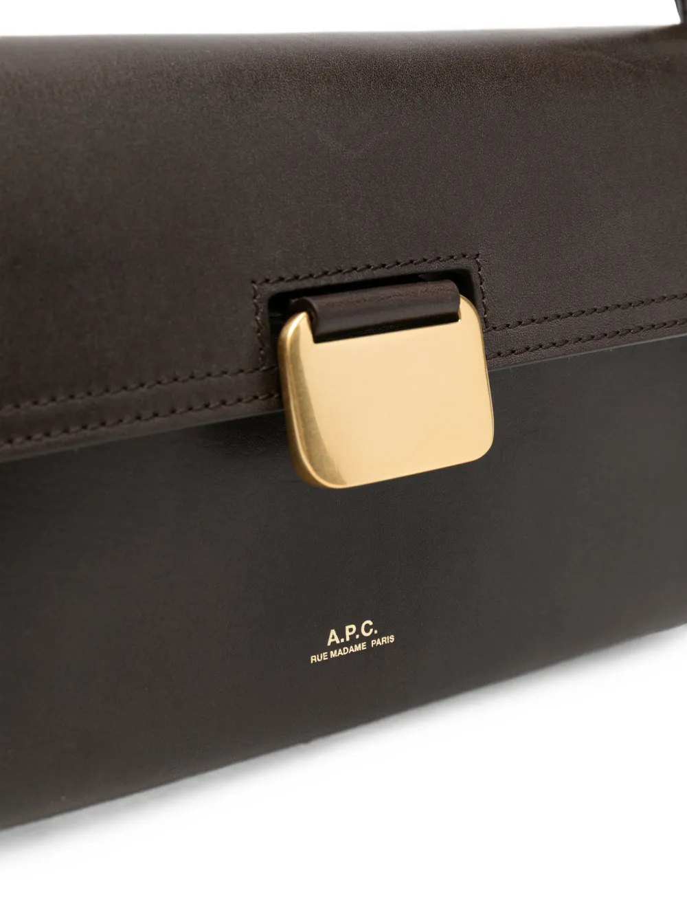 A.P.C. Kleine Simone leren schoudertas Bruin