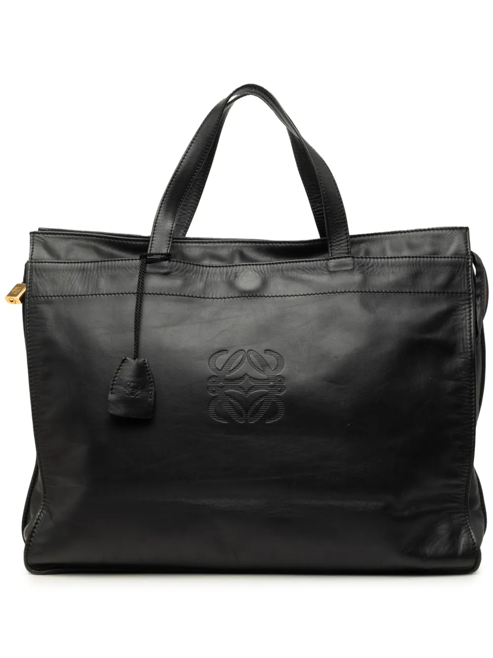 Loewe Pre-Owned 1990-2010 Leather Anagram Shopper tote bag - Schwarz