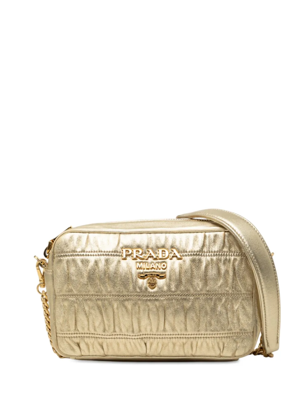 Prada Pre-Owned 2013-2026 Nappa Gaufre Camera Bag crossbody bag - Oro