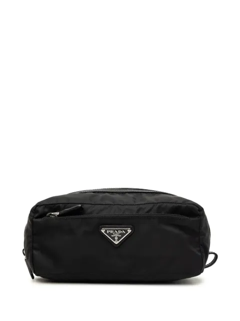Prada Pre-Owned 2013-2026 Saffiano Trimmed Tessuto pouch