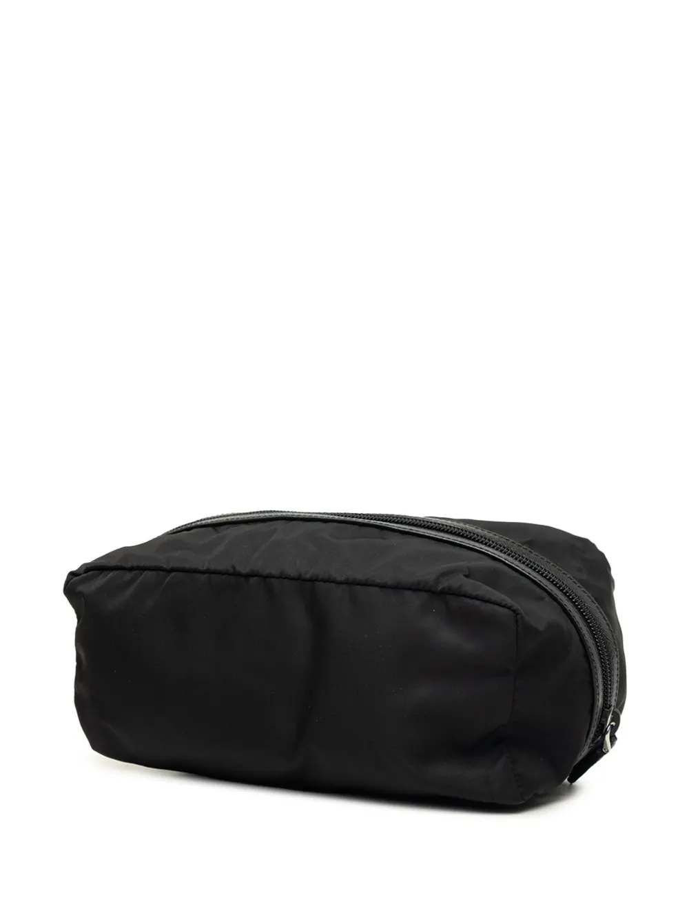 Prada Pre-Owned 2013-2026 Saffiano Tessuto buidel met afwerking Zwart