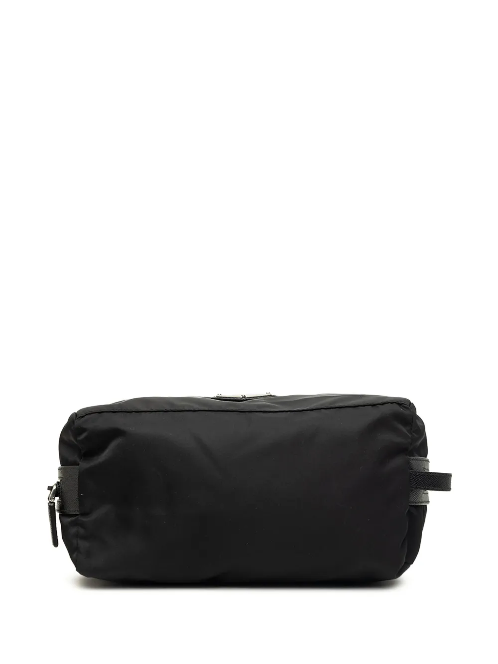 Prada Pre-Owned 2013-2026 Saffiano Tessuto buidel met afwerking Zwart