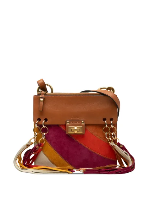 Chloé Pre-Owned 2016 Small Calfskin and Suede Patchwork Fringe Jane crossbody bag