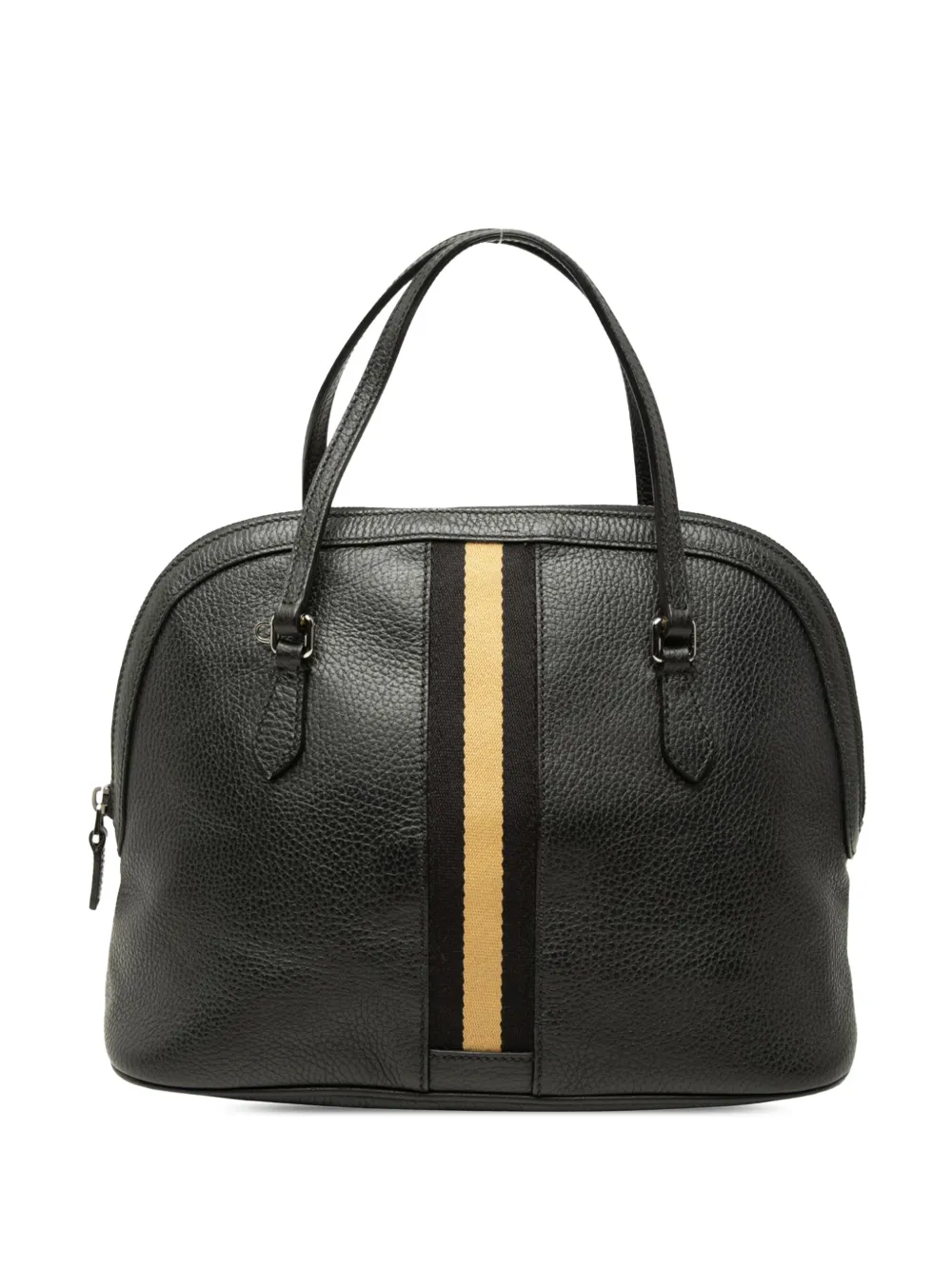 Gucci Pre-Owned 2000-2015 Medium Calfskin Web Dome satchel - Nero