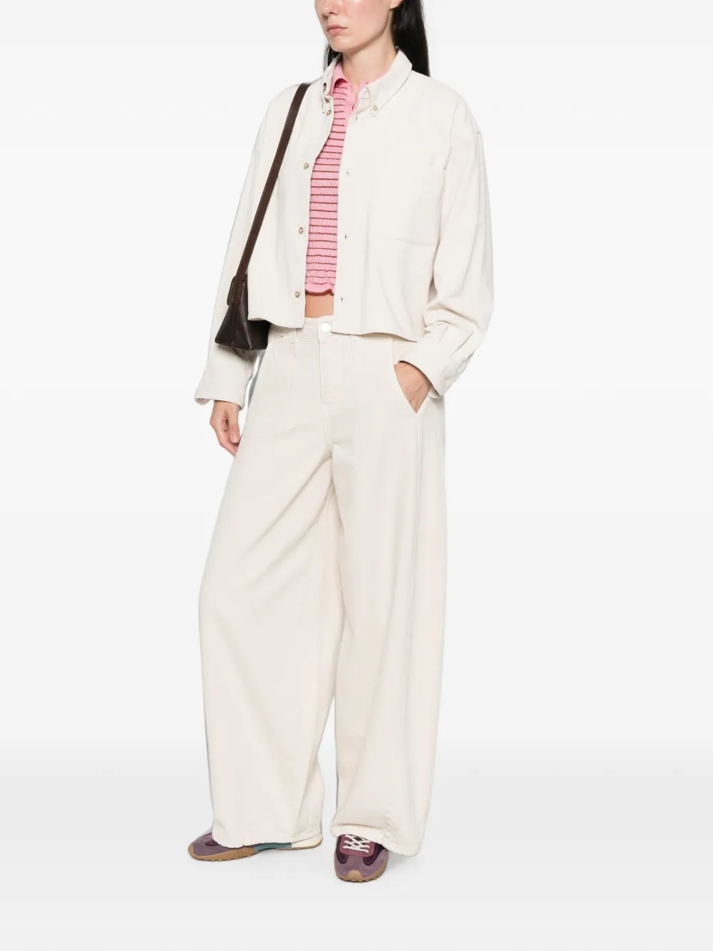 A.P.C. Sophia ribfluwelen overhemd Beige