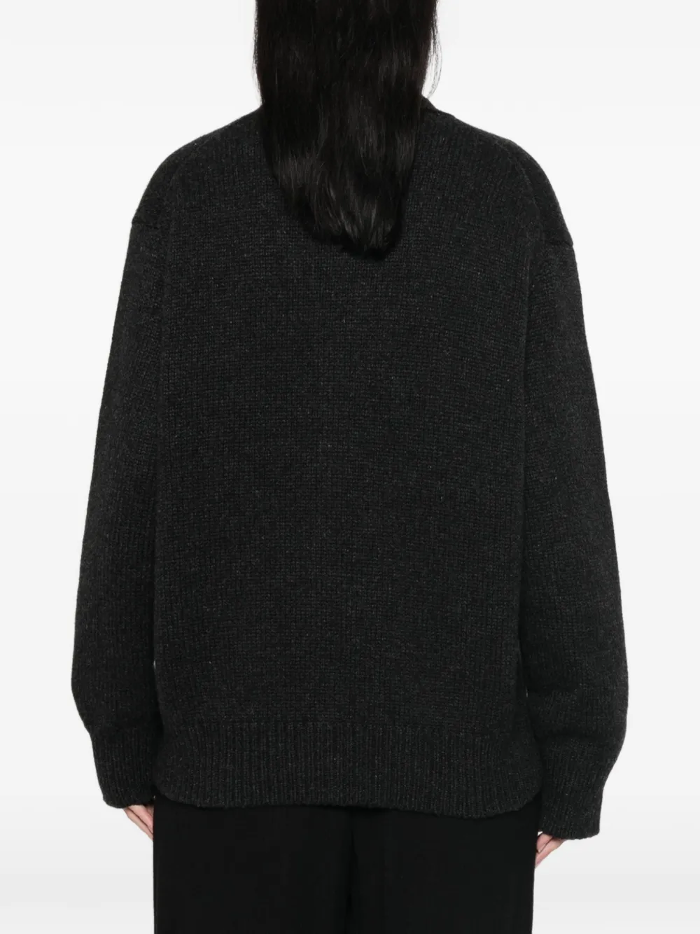 The Row Pranavi ribgebreid vest met V-hals Grijs