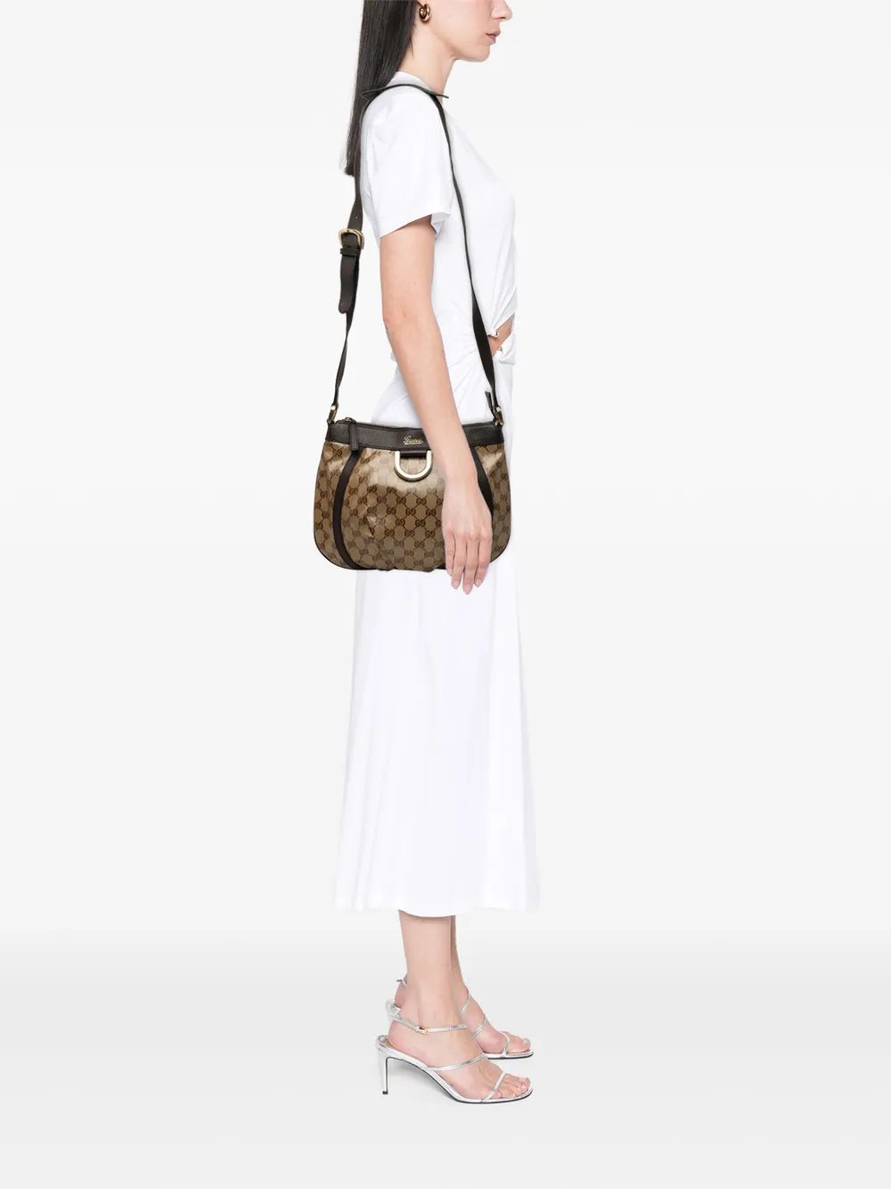 Gucci Pre-Owned 2000-2015 GG Crystal Abby D Ring crossbodytas Beige