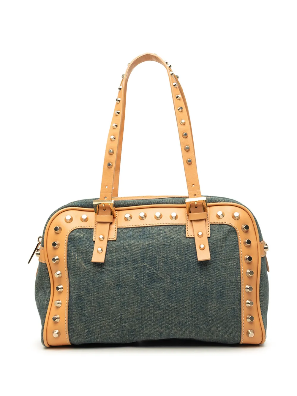 Fendi Pre-Owned Borsa a spalla denim con borchie 2000-2010 - Blu