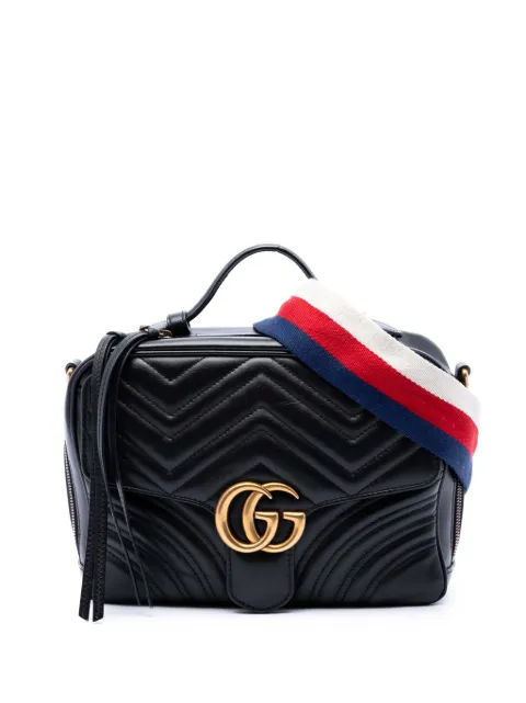 Gucci Pre-Owned 2016-2026 Small GG Marmont Matelasse Calfskin Top Handle satchel