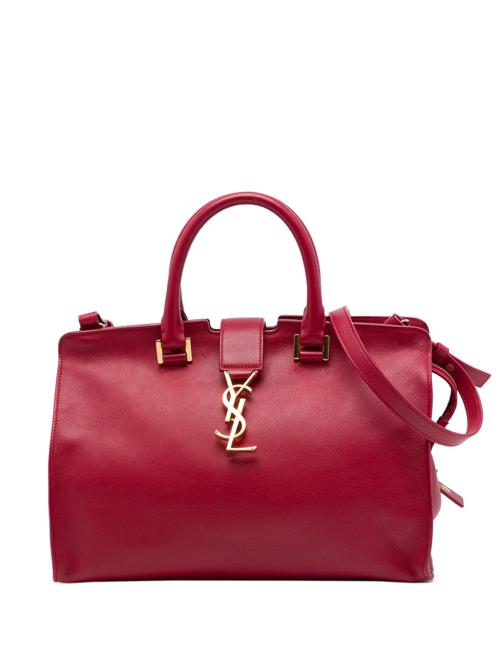 Saint Laurent Pre-Owned 2015 Small Leather Monogram Downtown Cabas satchel - Rot