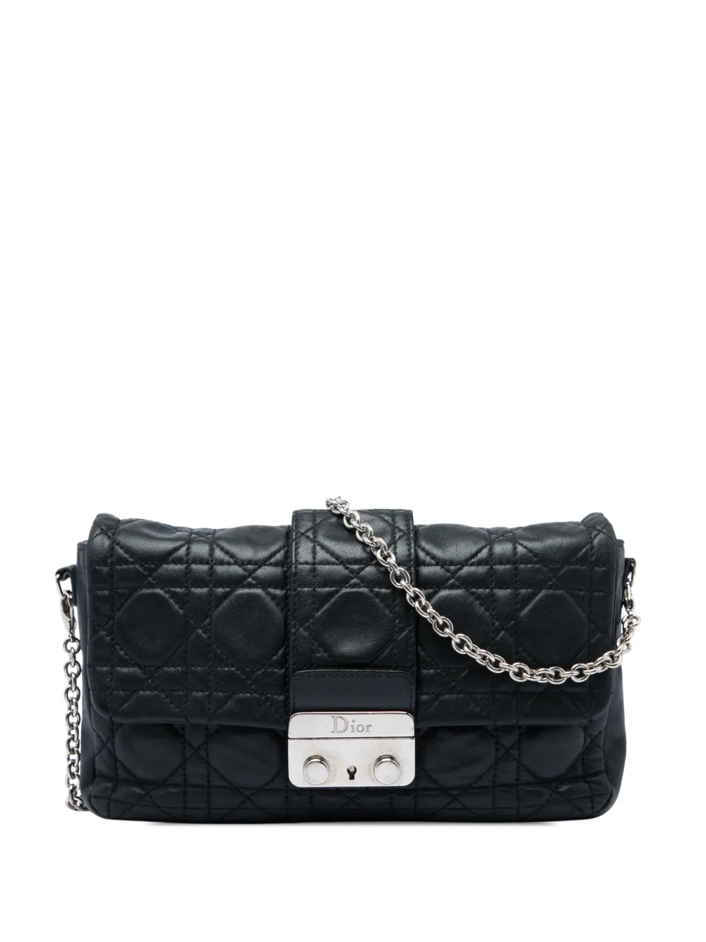 Christian Dior Pre-Owned Borsa a tracolla New Lock in pelle di agnello con motivo Cannage 2011 - Nero