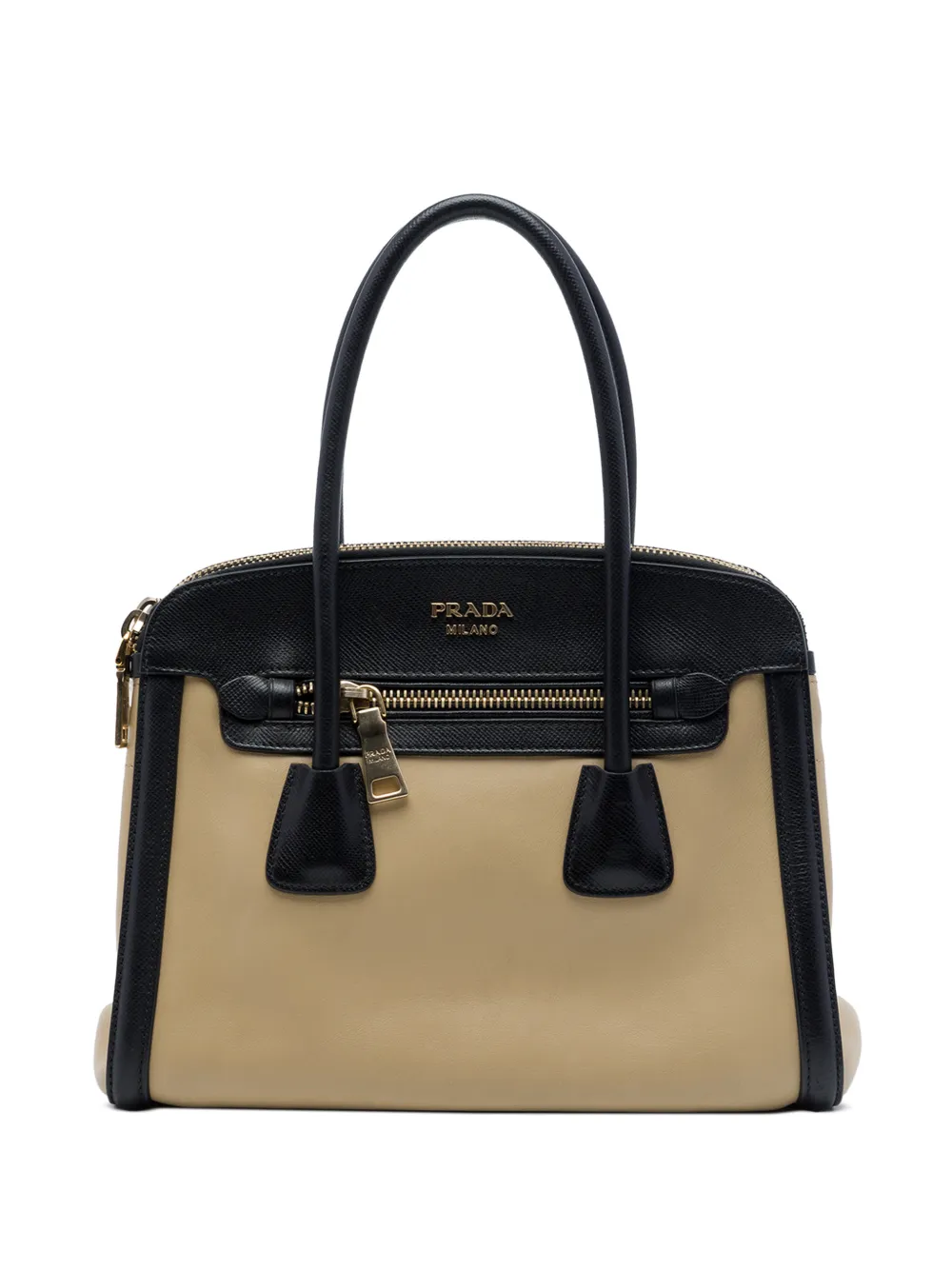 Prada Pre-Owned 2010-2026 Saffiano Trimmed Nappa Convertible Tote satchel - Nero