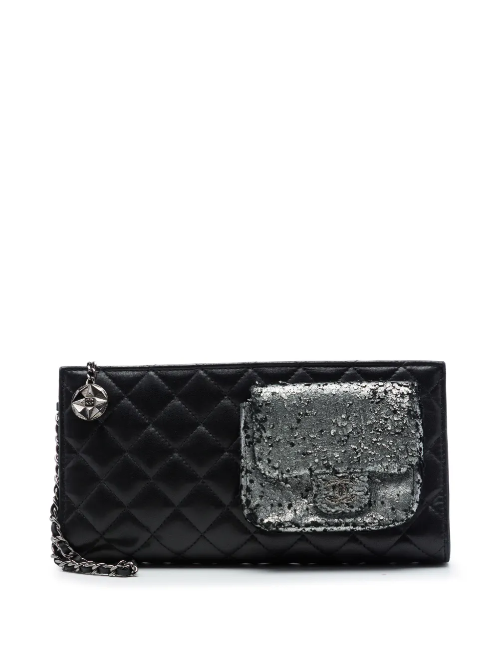 CHANEL Pre-Owned 2012-2013 Metallic and Quilted Lambskin Mineral Nights Pochette Wristlet clutch bag - Nero