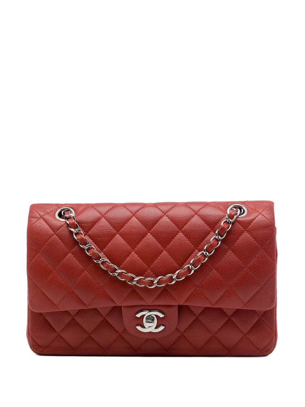 CHANEL Pre-Owned 2010-2011 Medium Classic Caviar Double Flap shoulder bag - Red