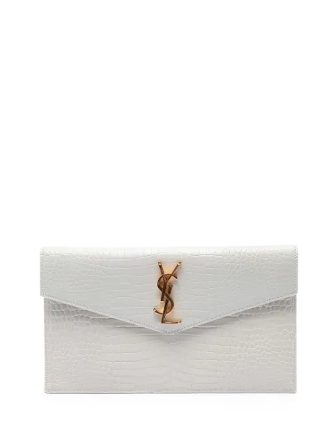Saint Laurent Pre-Owned 2021 Croc Embossed Leather Uptown Pouch clutch bag