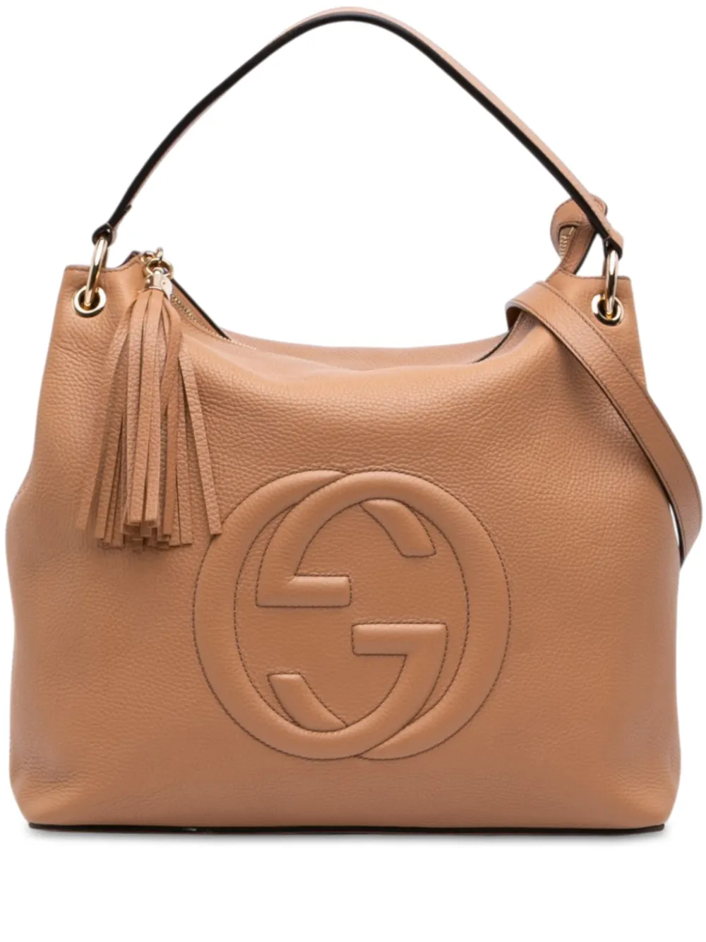 Gucci Pre-Owned 2018-2021 Large Pebbled Calfskin Soho Convertible Hobo satchel - Toni neutri