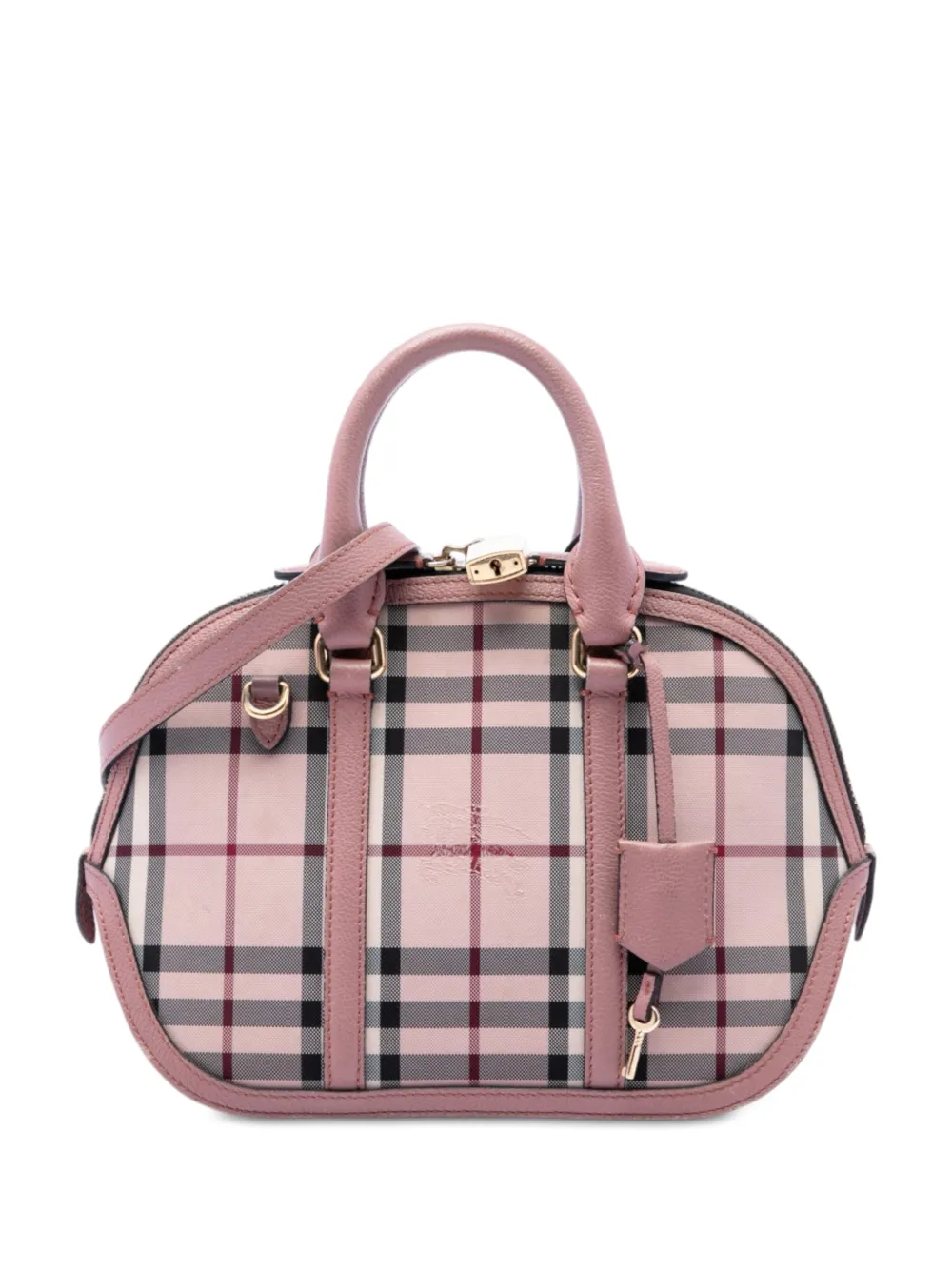 Burberry Pre-Owned 2000-2017 Small Haymarket Check Nylon Orchard Bowling Bag satchel - Toni neutri