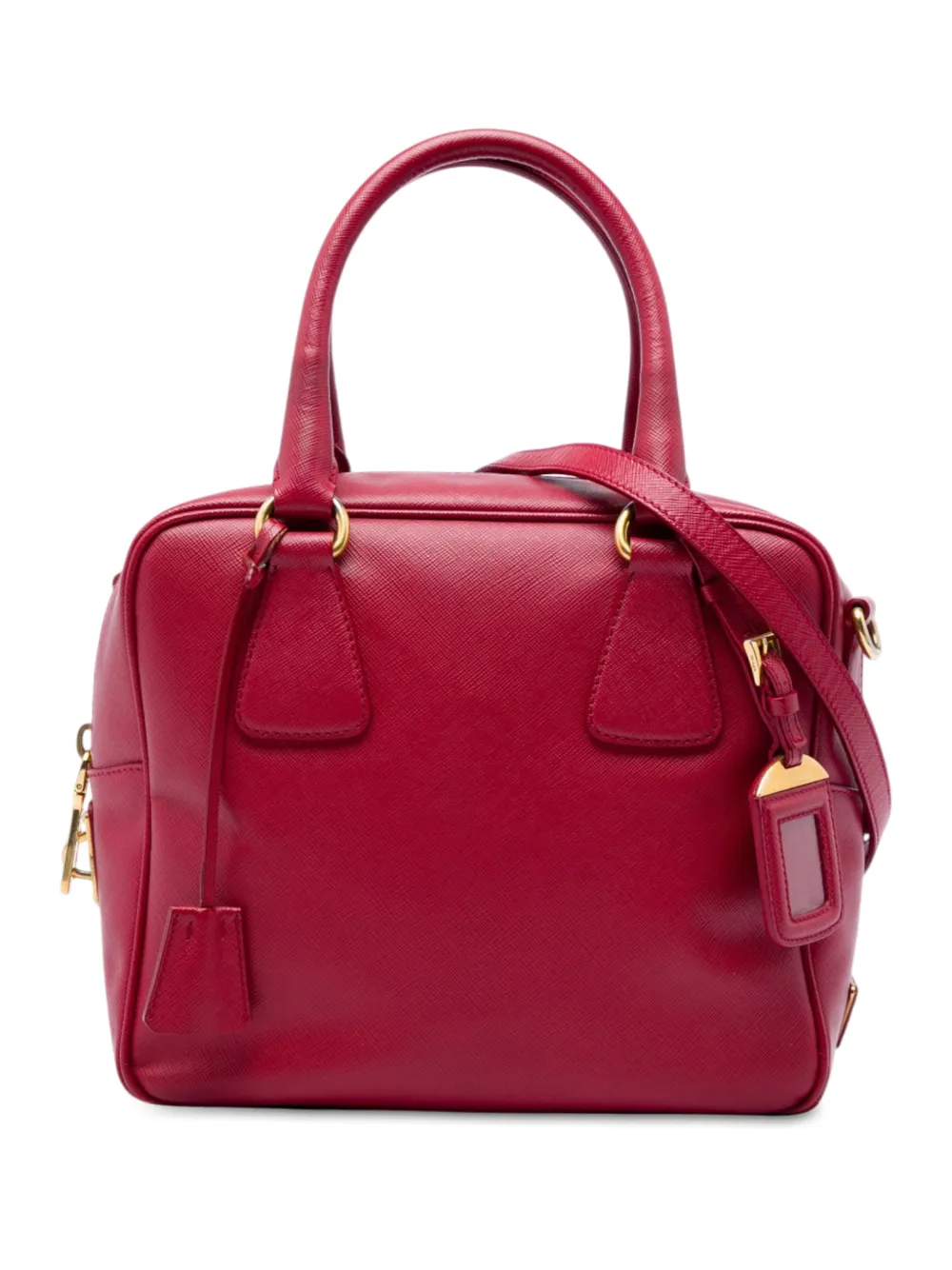 Prada Pre-Owned 2013-2026 Small Saffiano Square Bauletto satchel - Rosso