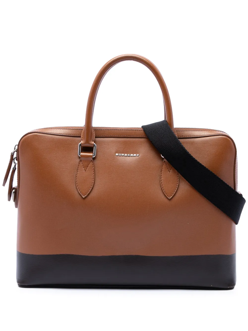 Burberry Pre-Owned 2015-2026 Bicolor Leather Barrow business bag - Marrone