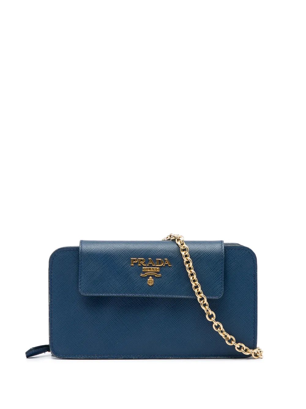 Prada Pre-Owned 2013-2026 Saffiano Phone Wallet on Chain crossbody bag - Blu