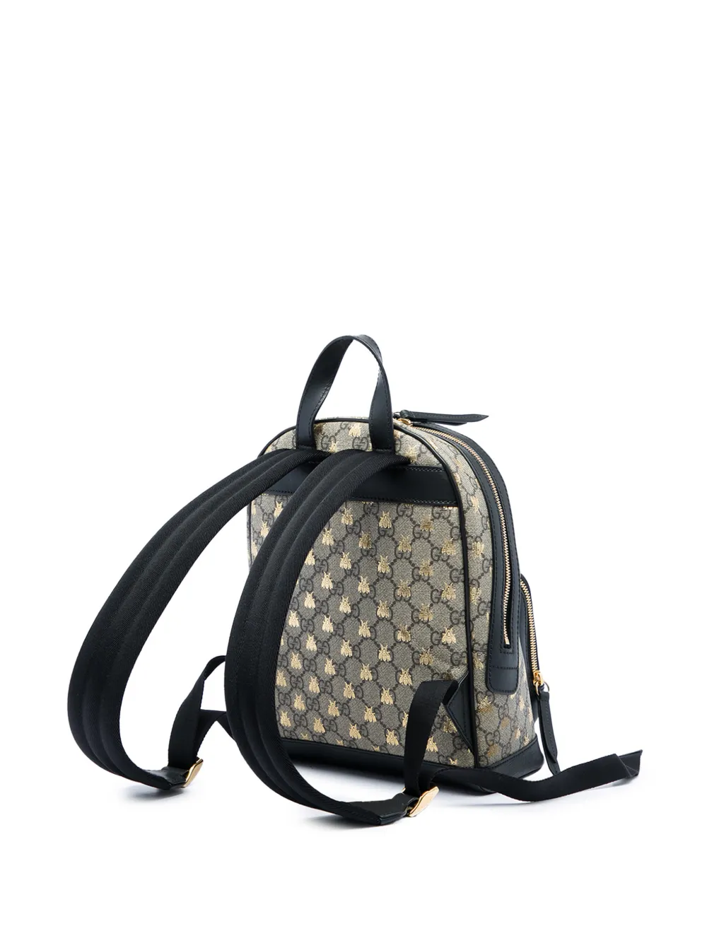 Gucci Pre-Owned 2016-2026 kleine GG Supreme Bee rugzak Beige