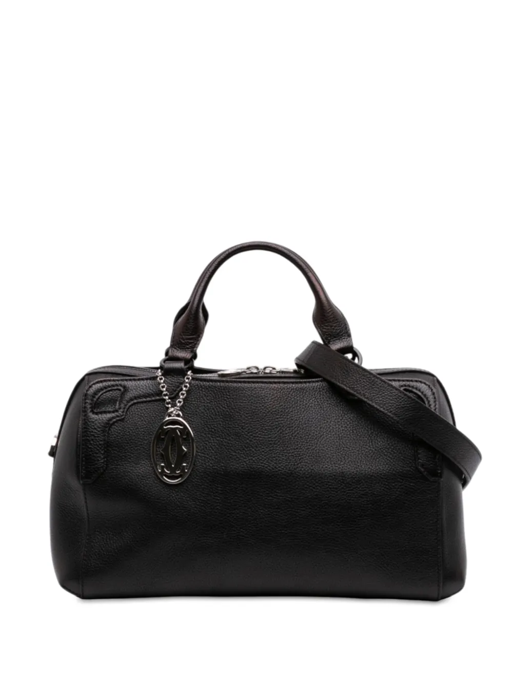 Cartier 1990-2010 Grained Calfskin Marcello de Cartier Bowling Bag satchel - Nero