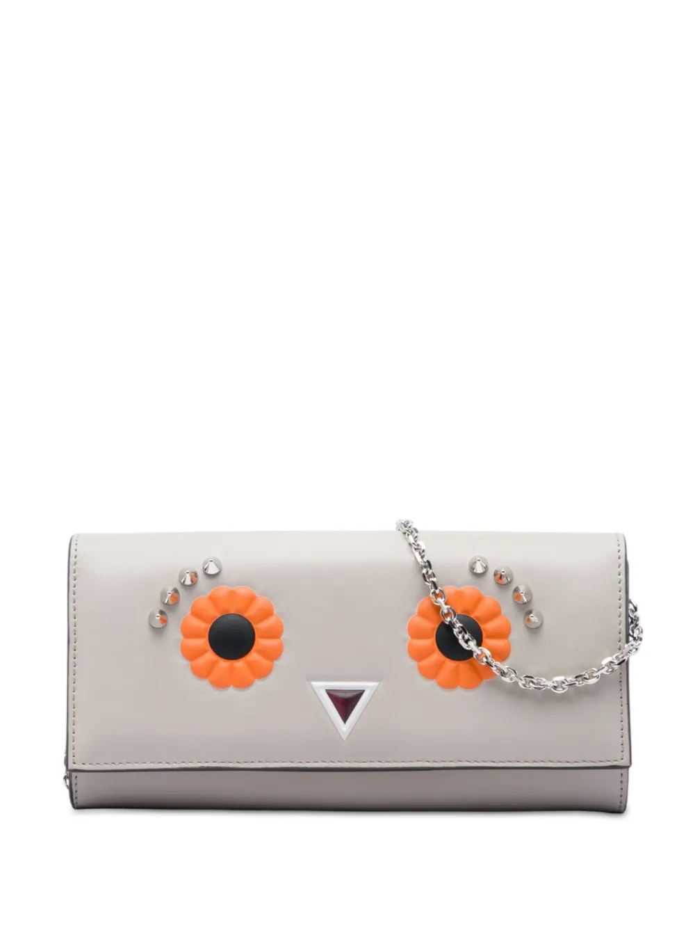 Fendi Pre-Owned 2010-2026 Leather Studded Faces Wallet on Chain crossbody bag - Toni neutri