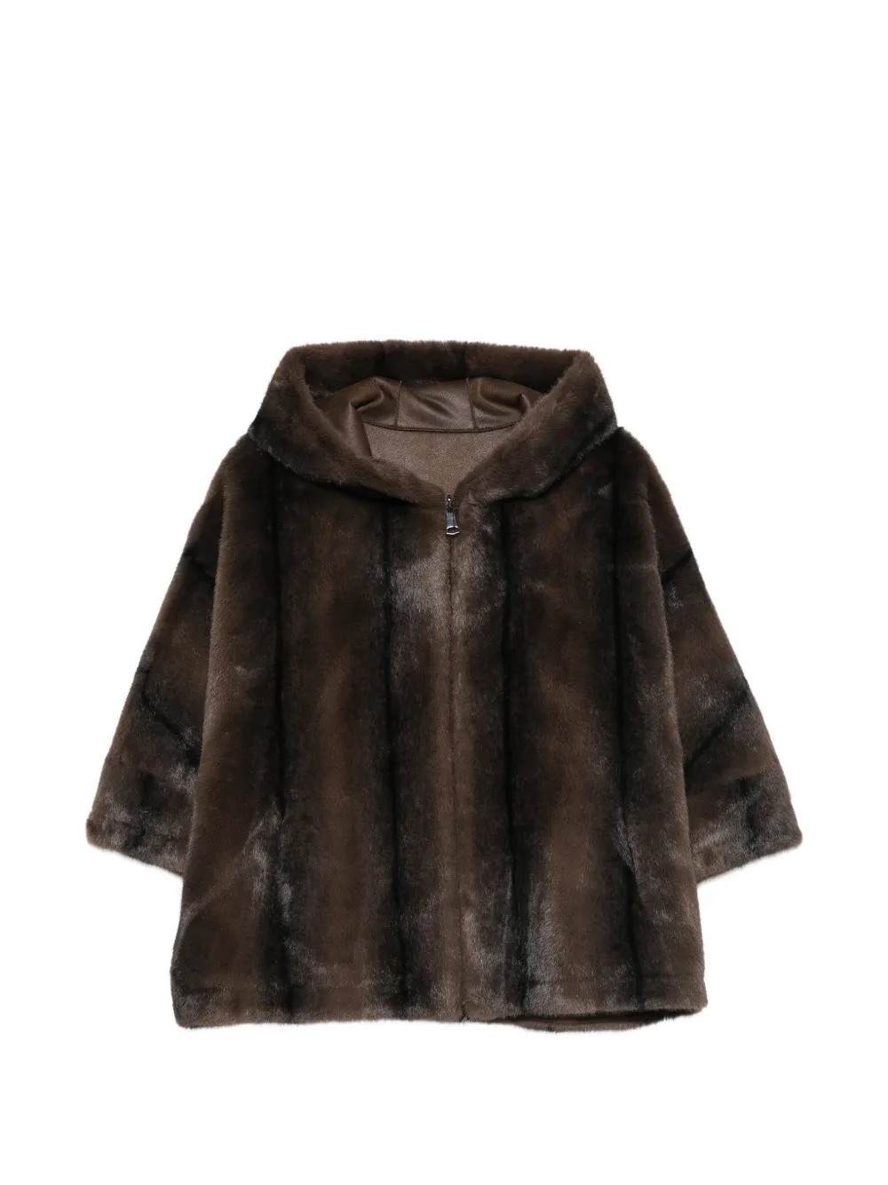 Betta Corradi Zip-up Hooded Jacket In Brown
