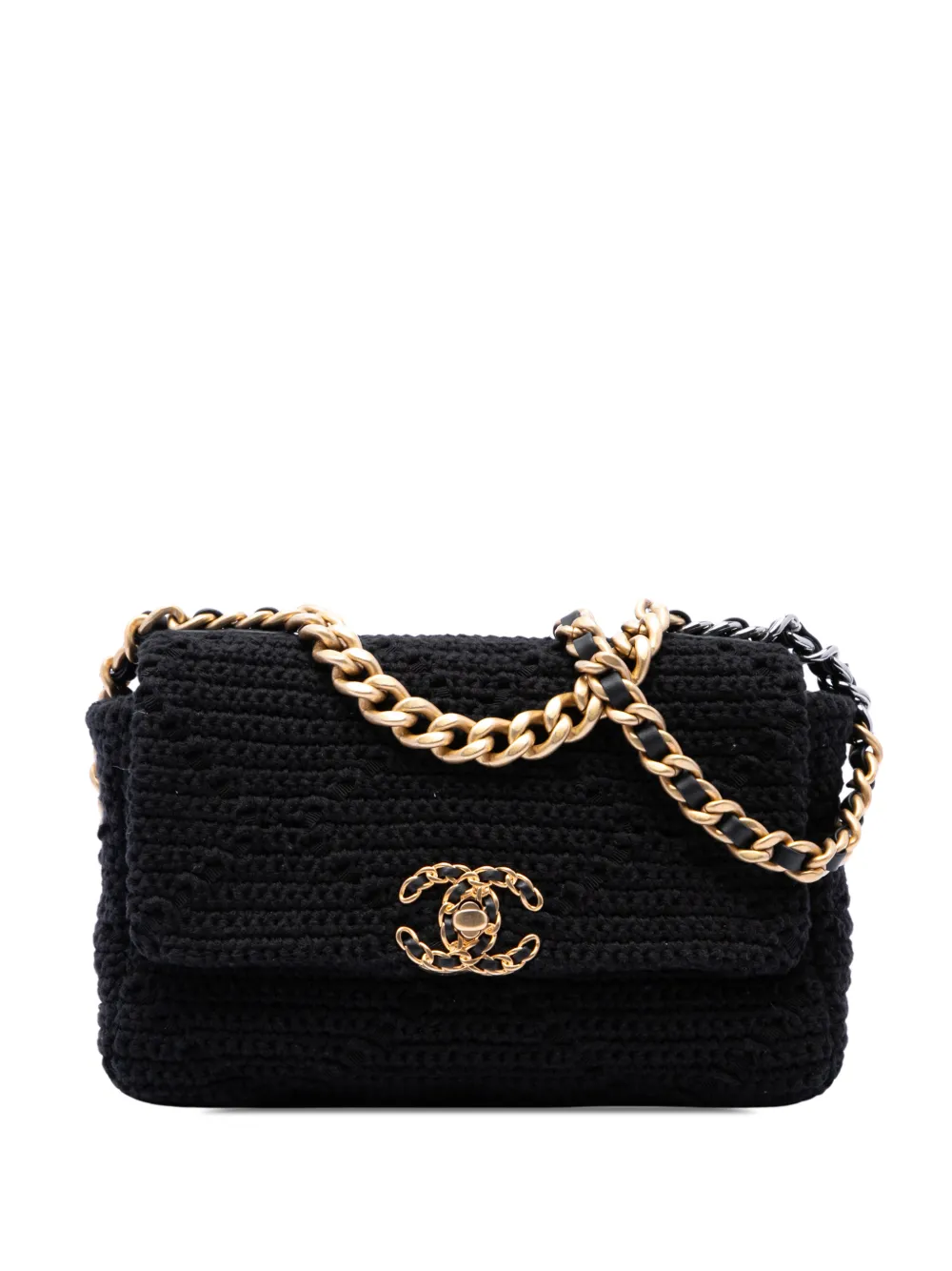 CHANEL Pre-Owned 2021-2026 Medium Crochet 19 Flap satchel - Nero