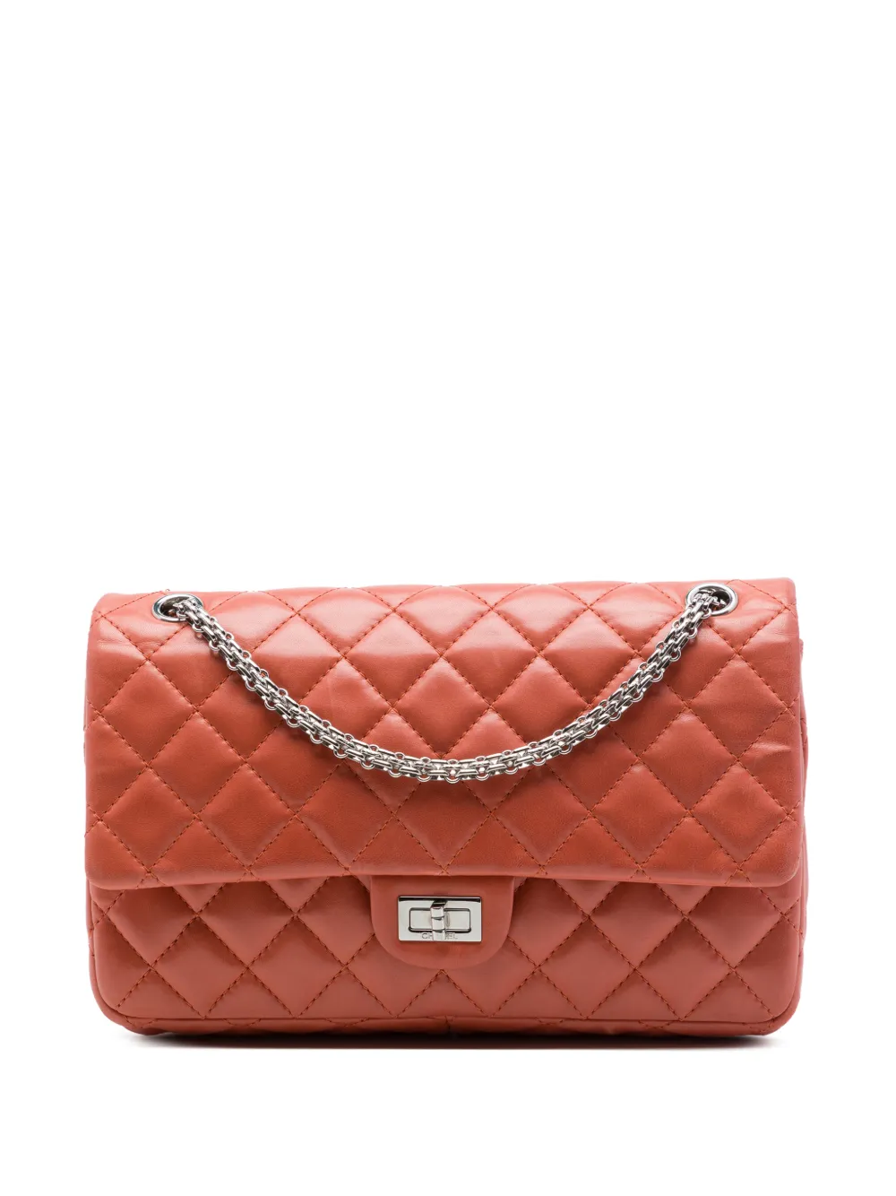 CHANEL Pre-Owned 2010-2011 Quilted Lambskin Reissue 2.55 Double Flap 226 shoulder bag - Arancione