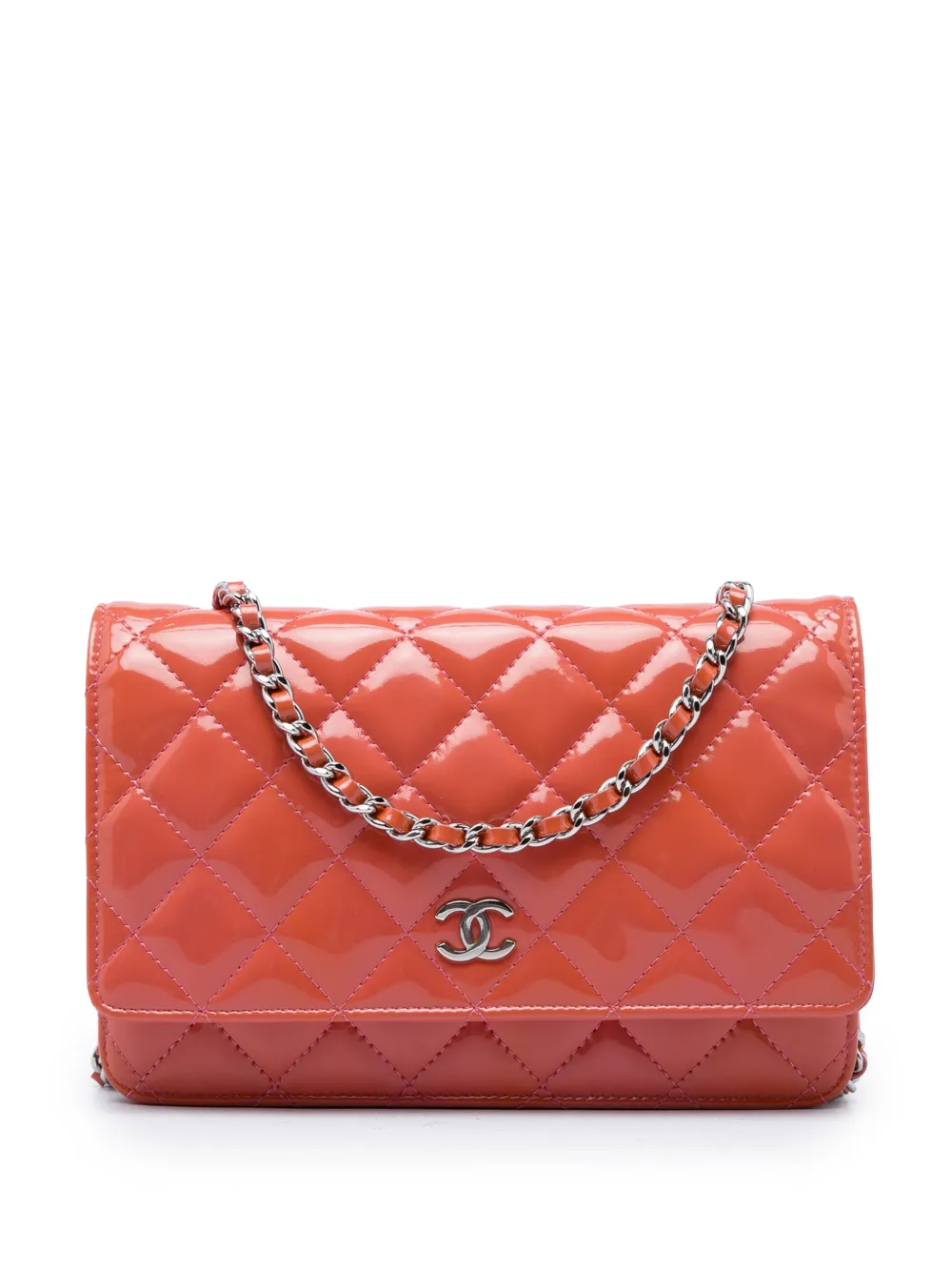 CHANEL Pre-Owned 2010-2011 CC Quilted Patent Wallet on Chain crossbody bag - Rosa